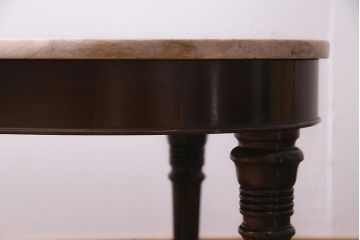 アンティーク家具　フランス　マホガニー材　レア!　個性際立つストーントップテーブル(センターテーブル、リビングテーブル)(R-038262)