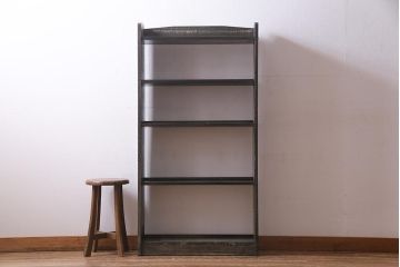 アンティーク家具　和製アンティーク　落ち着いた色合いで使い勝手の良い本棚(オープンラック、飾り棚、陳列棚)(R-038265)
