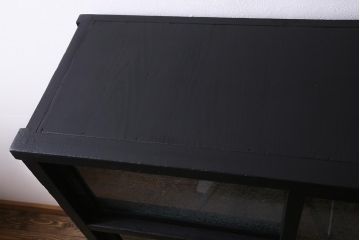 アンティーク家具　和製アンティーク　結霜ガラス入りのノスタルジックなキャビネット(戸棚、収納棚)(R-038266)