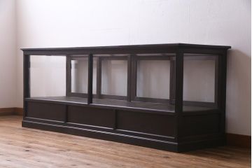 アンティーク家具　和製アンティーク　ナラ材　引き出し付き!大正ロマンの雰囲気漂うガラスケース(ショーケース、陳列棚)(R-038267)