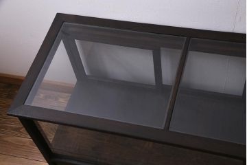 アンティーク家具　和製アンティーク　ナラ材　引き出し付き!大正ロマンの雰囲気漂うガラスケース(ショーケース、陳列棚)(R-038267)