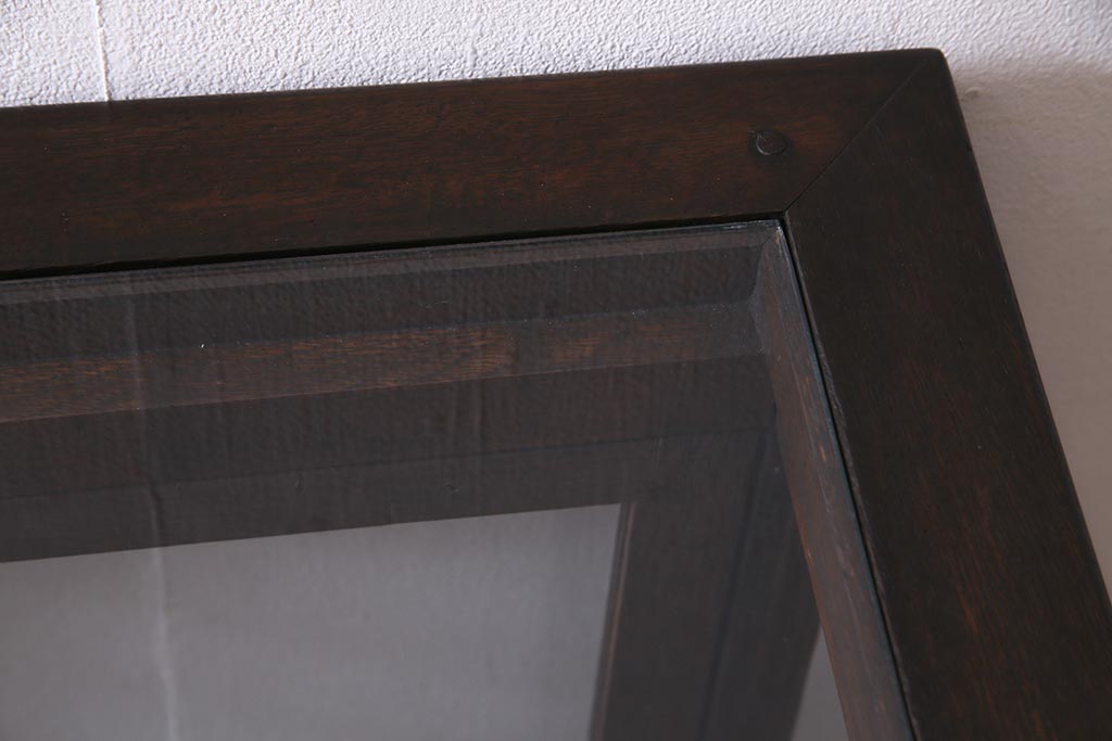 アンティーク家具　和製アンティーク　ナラ材　引き出し付き!大正ロマンの雰囲気漂うガラスケース(ショーケース、陳列棚)(R-038267)