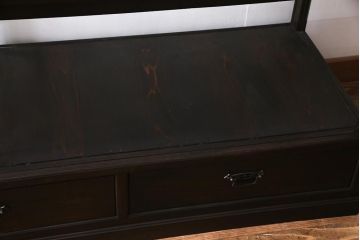 アンティーク家具　和製アンティーク　ナラ材　引き出し付き!大正ロマンの雰囲気漂うガラスケース(ショーケース、陳列棚)(R-038267)