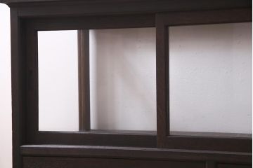 アンティーク家具　和製アンティーク　ナラ材　引き出し付き!大正ロマンの雰囲気漂うガラスケース(ショーケース、陳列棚)(R-038267)