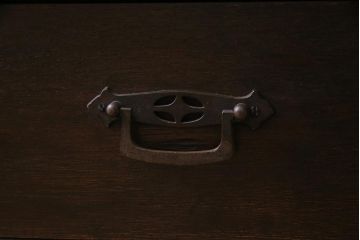 アンティーク家具　和製アンティーク　ナラ材　引き出し付き!大正ロマンの雰囲気漂うガラスケース(ショーケース、陳列棚)(R-038267)