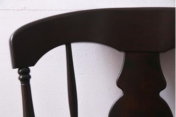 中古　北海道民芸家具　オックスボーチェア　シックな佇まいのダイニングチェア(板座チェア、椅子)(R-038271)