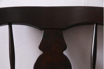 中古　北海道民芸家具　オックスボーチェア　シックな佇まいのダイニングチェア(板座チェア、椅子)(R-038271)