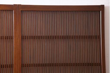 アンティーク建具　和製アンティーク　あたたかな色味が魅力の格子戸2枚セット(引き戸、建具)(R-038277)