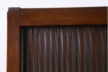 アンティーク建具　和製アンティーク　あたたかな色味が魅力の格子戸2枚セット(引き戸、建具)(R-038277)