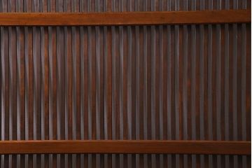 アンティーク建具　和製アンティーク　あたたかな色味が魅力の格子戸2枚セット(引き戸、建具)(R-038277)