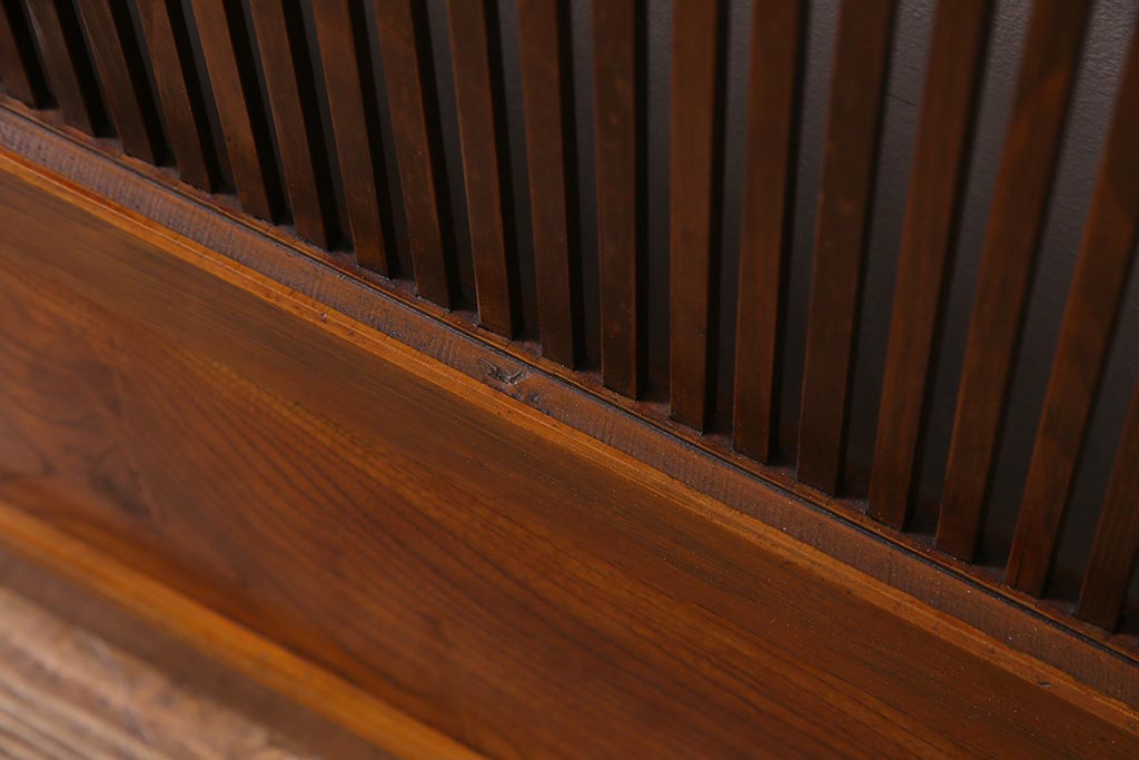 アンティーク建具　和製アンティーク　あたたかな色味が魅力の格子戸2枚セット(引き戸、建具)(R-038277)