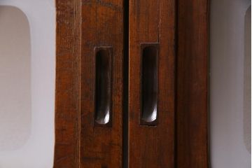 アンティーク建具　和製アンティーク　あたたかな色味が魅力の格子戸2枚セット(引き戸、建具)(R-038277)