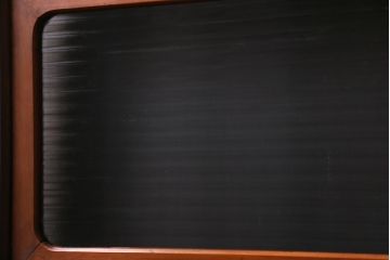 アンティーク建具　和製アンティーク　昭和中期　モールガラス入り　味わい深い木味が魅力の格子戸2枚セット(引き戸、建具)(R-038278)