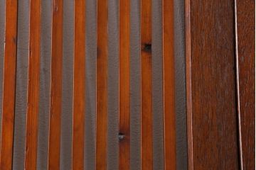 アンティーク建具　和製アンティーク　昭和中期　モールガラス入り　味わい深い木味が魅力の格子戸2枚セット(引き戸、建具)(R-038278)