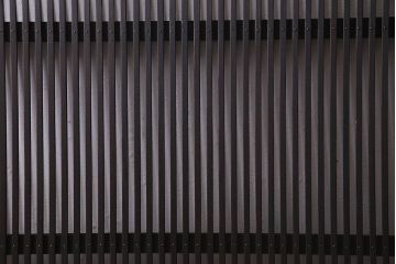 アンティーク建具　和製アンティーク　帯ガラス入り　レトロシックな格子戸2枚セット(引き戸、建具)(R-038279)