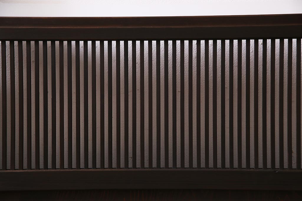 アンティーク建具　和製アンティーク　帯ガラス入り　レトロシックな格子戸2枚セット(引き戸、建具)(R-038279)