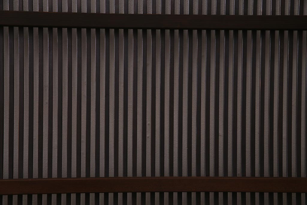 アンティーク建具　和製アンティーク　帯ガラス入り　レトロシックな格子戸2枚セット(引き戸、建具)(R-038279)