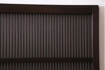 アンティーク建具　和製アンティーク　帯ガラス入り　レトロシックな格子戸2枚セット(引き戸、建具)(R-038279)