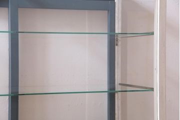 アンティーク家具　昭和中期　バイカラーのお洒落なペイントが目を惹くガラスケース(飾り棚、陳列棚、ショーケース)(R-038281)