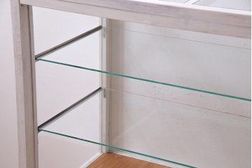 アンティーク家具　昭和中期　バイカラーのお洒落なペイントが目を惹くガラスケース(飾り棚、陳列棚、ショーケース)(R-038281)