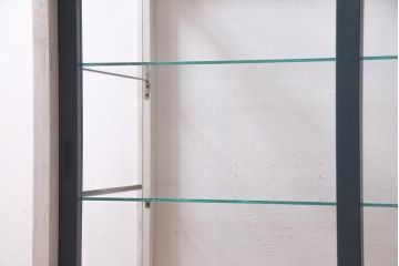 アンティーク家具　昭和中期　バイカラーのお洒落なペイントが目を惹くガラスケース(飾り棚、陳列棚、ショーケース)(R-038281)