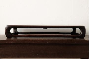 アンティーク雑貨　和製アンティーク　紫檀材　艶のある木肌が美しい花台(飾り台、盆栽卓)(R-038286)