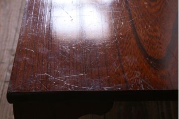 アンティーク家具　レアサイズ!　総ケヤキ材　天板一枚板　漆塗りが綺麗な文机(座机、ローテーブル、花台)(R-038288)