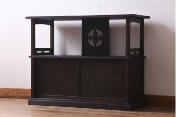 ビンテージ家具　民芸家具　高級杉材　品のある佇まいが魅力的な茶棚(飾り棚、戸棚、ヴィンテージ)(R-038289)