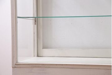 アンティーク家具　ペイント家具　脚付リメイク　空間を明るく彩るガラスケース(陳列棚、ショーケース、飾り棚)(R-038292)