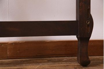 アンティーク家具　フランスアンティーク　オーク材　印象的なデザインの木製ベッドフレーム(R-038293)