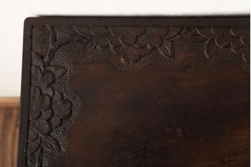 ビンテージ家具　伝統工芸　軽井沢彫り　桜の彫りが優美なチェスト(引き出し)(R-038297)
