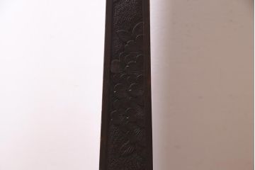 ビンテージ家具　伝統工芸　軽井沢彫り　昭和中期　 繊細な桜の彫りが目を引く姿見(鏡、ミラー)(R-038305)
