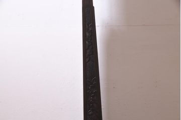ビンテージ家具　伝統工芸　軽井沢彫り　昭和中期　 繊細な桜の彫りが目を引く姿見(鏡、ミラー)(R-038305)