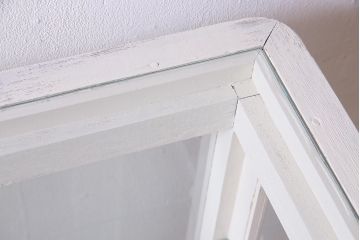 ペイント家具　和製アンティーク　昭和初期　淡いカラーがお洒落なガラスケース(ショーケース、陳列棚、飾り棚)(R-038307)