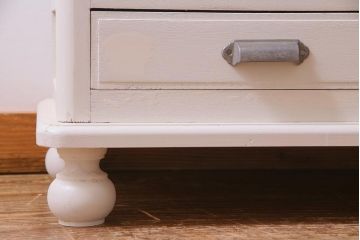 ペイント家具　和製アンティーク　昭和初期　淡いカラーがお洒落なガラスケース(ショーケース、陳列棚、飾り棚)(R-038307)