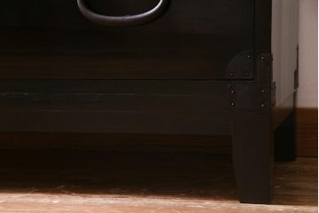 アンティーク家具　大正昭和初期　和製アンティーク　脚付きリメイク　丸金具が渋さを引き立たせる松本衣装箪笥(時代箪笥、チェスト、引き出し)(R-038311)