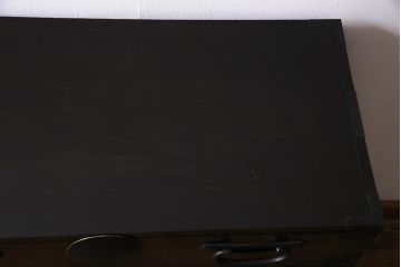 アンティーク家具　大正昭和初期　和製アンティーク　脚付きリメイク　丸金具が渋さを引き立たせる松本衣装箪笥(時代箪笥、チェスト、引き出し)(R-038311)