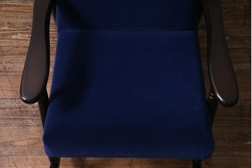 アンティーク家具　昭和初期　深みのあるブルーがお洒落なロッキングチェア(アームチェア)(R-038316)
