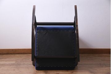 アンティーク家具　昭和初期　深みのあるブルーがお洒落なロッキングチェア(アームチェア)(R-038316)