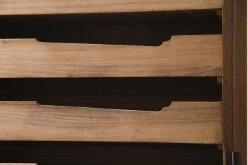 アンティーク家具　特注品　タモ材玉杢　桐材　凝ったつくりが魅力の高級感溢れる2WAY重ね箪笥(衣装箪笥、引き出し、桐箪笥、桐たんす)(R-038320)