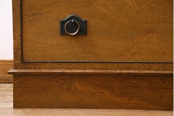 アンティーク家具　特注品　タモ材玉杢　桐材　凝ったつくりが魅力の高級感溢れる2WAY重ね箪笥(衣装箪笥、引き出し、桐箪笥、桐たんす)(R-038320)