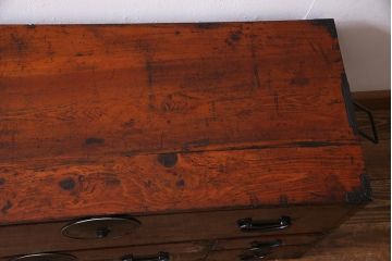 アンティーク家具　和製アンティーク　溜塗り　美品!漆塗りの光沢が美しい重ね箪笥(時代箪笥、衣装箪笥、引き出し)(R-038321)