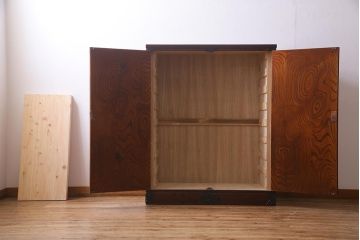 当店リメイク家具　伝統民芸　岩谷堂箪笥　棚板リメイク　衣装盆付き　2WAYが便利な衣装箪笥(チェスト、引き出し、収納棚)(R-038325)