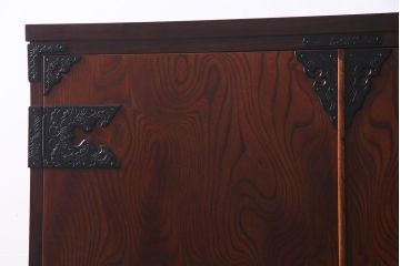 当店リメイク家具　伝統民芸　岩谷堂箪笥　棚板リメイク　衣装盆付き　2WAYが便利な衣装箪笥(チェスト、引き出し、収納棚)(R-038325)