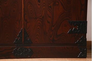 当店リメイク家具　伝統民芸　岩谷堂箪笥　棚板リメイク　衣装盆付き　2WAYが便利な衣装箪笥(チェスト、引き出し、収納棚)(R-038325)