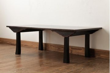 アンティーク家具　和製アンティーク　優美なシルエットが魅力的な二月堂机(座卓・ちゃぶ台)(R-038331)