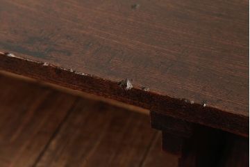 アンティーク雑貨　総ケヤキ材　文机のようなデザインの花台(飾り台)(R-038332)