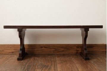 アンティーク雑貨　総ケヤキ材　文机のようなデザインの花台(飾り台)(R-038332)