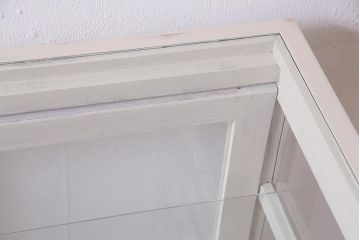 アンティーク家具　ペイント　優しげなカラーが魅力的なガラスケース(ショーケース、陳列棚)(R-038334)