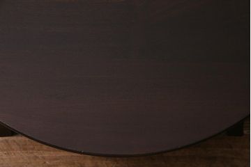 アンティーク家具　昭和初期　栓材　一枚板　渋みのある色味が魅力の丸ちゃぶ台(折りたたみテーブル、座卓、ローテーブル)(R-038341)